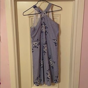 Girls blue and white dress